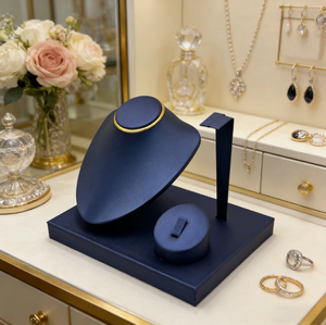 Ensemble de présentoirs à bijoux en cuir PU, buste pour colliers, support pour boucles d'oreilles et bagues, accessoires de vitrine pour bijouterie de détail - Product Image 5