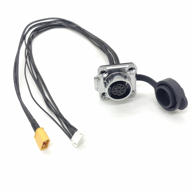 Flange DIN 8Pin AISG Connector Cable Panel Mounted M16 Cable Assembly With JST Connector