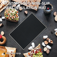 Set de table rectangulaire en caoutchouc moderne et écologique avec logo personnalisé, antidérapant, isolant thermique, pour la maison, les cafés et les tables à manger