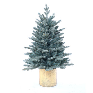 Mini sapin de Noël artificiel <span class=keywords><strong>en</strong></span> épicéa <span class=keywords><strong>bleu</strong></span> avec <span class=keywords><strong>pot</strong></span> doré, petit sapin de Noël <span class=keywords><strong>en</strong></span> <span class=keywords><strong>pot</strong></span> pour la décoration intérieure de la maison - Product Image 1
