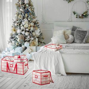 Sturdy Flexible Plastic Xmas Holiday <b>Decorations</b> Accessories Bin Christmas 128 Ornaments <b>Storage</b> <b>Box</b> - Product Image 2