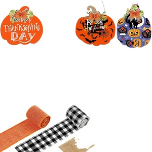 Ensemble de citrouilles en bois inachevé pour Thanksgiving transfrontalier, décoration de fête d'Halloween, artisanat mural en bois à faire soi-même - Product Image 5