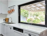 Fenêtres à persiennes modernes en aluminium à double vitrage 6063-T6, à rupture de pont thermique, avec protection UV, auvent réglable et puits de lumière.