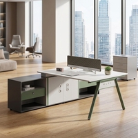 Poste de travail en îlot de bureau, bureau informatique moderne en bois, cloison de séparation pour employés, ensemble de mobilier de luxe en forme de L pour personnel