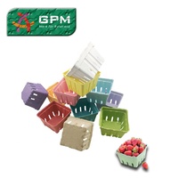 Vassoio per imballaggio colorato biodegradabile pasta di carta cestini di frutta scatola di cartone per frutta alimentare supporto GPM ecologico e biodegradabile