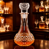 Bouteille de whisky classique en cristal à bord doré, carafe à liqueur de forme irrégulière pour vin et bourbon, en verre, vente en gros