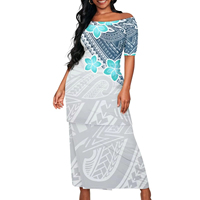 Ensemble de robes Puletasi polynésiennes hawaïennes à fleurs Puakenikeni, robes de soirée pour femmes