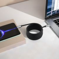 Câble USB-C vers Lightning 9V 3A 27W magnétique auto-enroulable pour charge rapide et transfert de données pour téléphone, Pro Max, ordinateur portable, voiture