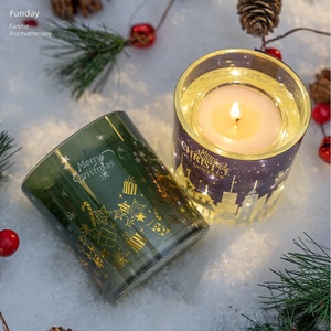 Ensemble cadeau de bougies parfumées en cire de soja de luxe haut de gamme avec lumière <span class=keywords><strong>LED</strong></span> intégrée, en forme de tasse, pour l'aromathérapie, cadeau de Noël pour elle, romantique - Product Image 4
