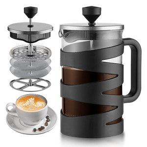 Coffrets cadeaux personnalisés avec logo, presse à café en verre, vente en gros, presse à café en plastique tendance pour le voyage, marque privée - Product Image 1