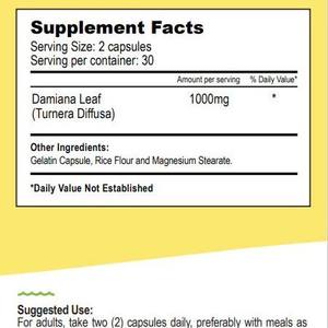 Hot Selling 60 All-Natural <span class=keywords><strong>Damiana</strong></span> Cápsulas Suporte Imunológico Fábrica Personalizada Direta para Adultos Não para Mulheres Grávidas Cross-Border - Product Image 2