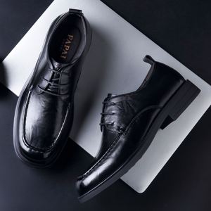 Zapatos de Cuero Cuadrados de Verano para Hombre, Diseño de Lujo, Tallas Grandes, Transpirables, Antideslizantes, Ligeros, con Cordones, Genuinos, 2025 - Product Image 3