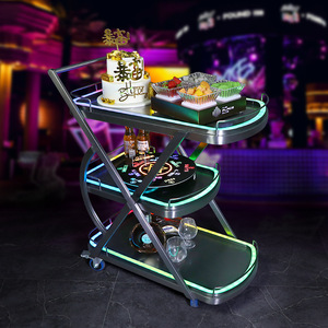 Illuminated Beverage Cart Rectangle Modern <b>Standing</b> Type 10-20 L For Bars Nightclubs KTV Food Delivery - Product Image 2
