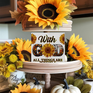 Con Dios, todas las <span class=keywords><strong>cosas</strong></span> son caja <span class=keywords><strong>de</strong></span> madera, letrero, decoración <span class=keywords><strong>de</strong></span> escritorio artística, 5x5 pulgadas, impresión personalizada, girasol, estante <span class=keywords><strong>de</strong></span> mesa <span class=keywords><strong>de</strong></span> madera cristiana - Product Image 6