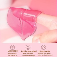 Masque de nuit pour les lèvres au collagène de rose et or 24 carats, OEM ODM personnalisable, hydratant, adoucissant, réparateur, végétalien, film cristallin neutre pour les lèvres