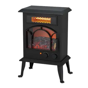 cTUVus 1000W 1500W 3 Element Top Indoor Portable Freestanding Bedroom Space Infrared Stove Heater Electric Fire Place Fireplace