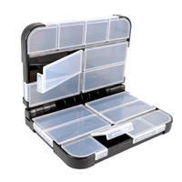 Hirisi 10/16 compartiments Mini mallette de rangement boîte de matériel de pêche hameçon leurre appâts boîte de rangement en plastique accessoires de pêche