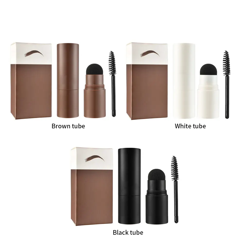 Wholesale private label 3 colors eye brow powder pressed long lasting eyebrow powder stamps high quality cosmetics