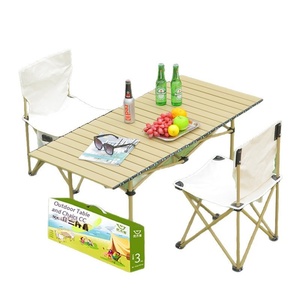Conjunto de <span class=keywords><strong>Bistro</strong></span> Moderno para Exteriores, Mesa Plegable de Metal de 95 cm con Diseño de Rollo de Huevo y Dos Sillas de Jardín - Product Image 2