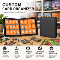 Album de cartes à collectionner en PU avec fermeture éclair et 12 pochettes pour le rangement et la présentation des cartes de jeux de société – Idéal pour les soirées jeux