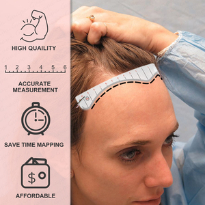 Nouveau kit de gabarits et règles pour la micropigmentation du <span class=keywords><strong>cuir</strong></span> <span class=keywords><strong>chevelu</strong></span>, outils de mesure et de cartographie avec plusieurs formes pour SMP - Product Image 3