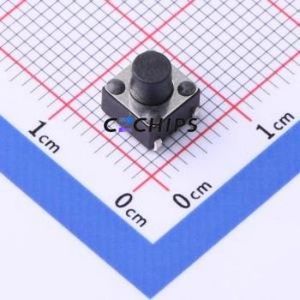TS-1036U-A6B3-D2 Tactile Switch SMD-4P,6x6mm Switch Single Pole Single Throw Round Button 2.5N Vertical Mount - Product Image 1