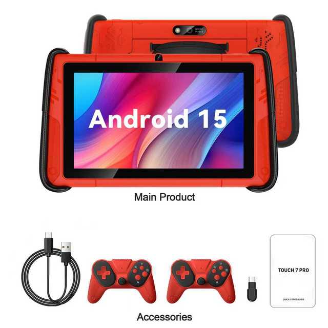 Newest Android 15 Kids Tablet 7 Inch IPS WiFi 6 3GB RAM 32GB ROM Dual Band WiFi 6 Camera Children Learning Tablet PC Factory OEM