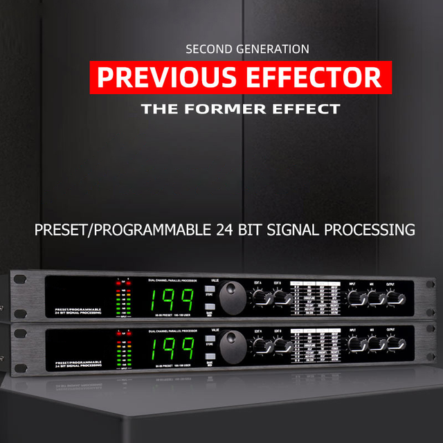 MIS-4II Professional Digital Reverb Multi Effect DSP Audio Processor with 199 Presets 24-Bit Signal Processing for Vocal Studio