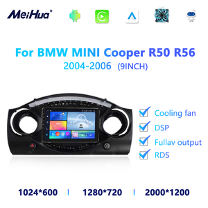 Meihua 9 pouces Android voiture pour lecteur DVD DSP BMW <span class=keywords><strong>MINI</strong></span> <span class=keywords><strong>Cooper</strong></span> R50/56 2004-2006 unité principale pour Bluetooth multimédia fonction stéréo - Product Image 2
