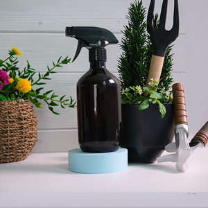 500Ml 16Oz Thân Thiện Với Môi Hổ Phách Boston Xi Lanh Nhựa Hình Dạng Kích Hoạt Phun Chai Cho Rõ Ràng Matte Màu Đen Bền Cho Lâu Dài - Product Image 1