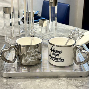 แก้วเซรามิกเคลือบสไตล์นอร์ดิก ดีไซน์หรูหรา สวยงาม แก้วน้ำลายเลเซอร์สุดสร้างสรรค์ แก้วคู่รัก - Product Image 1