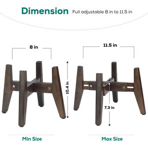 Penyangga Mangkuk Hewan Peliharaan Kayu, Penyangga Mangkuk Kucing 2 Buah, Penyangga Mangkuk Makan Anjing Tinggi yang Dapat Disesuaikan, Penyangga Tanaman, Lebar 8 hingga 11,5 Inci - Product Image 4
