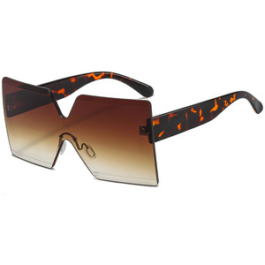 Rimless Square <b>Gradient</b> <b>Sunglasses</b> PC68001 UV400 Shield Style Unisex Adult Sun Protection - Product Image 3