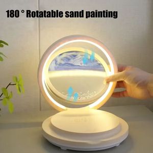 2024 nouveaux produits bureau veilleuse avec chargeur sans fil 3D lampe de bureau Led lampe de Table décoration de la maison Smart App veilleuse - Product Image 3