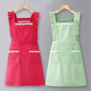 Delantal de Pana con Logotipo Personalizado, Estilo Princesa, para Cocina y Hogar, Ropa Protectora para Cocinar y Catering, Novedad 2026, Popular en Internet - Product Image 1