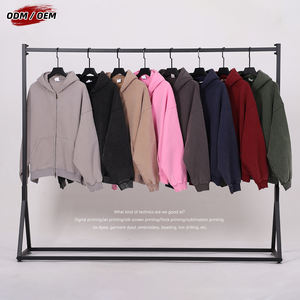 Sweat à capuche zippé en molleton 370g coupe boxy, style vintage délavé, motif batik, pour homme, idéal pour l'hiver - Product Image 3