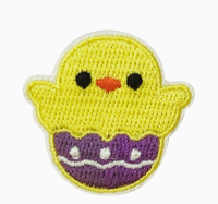 Patchs brodés de Pâques, lapin, poussin, œuf coloré, broderie sur ordinateur, applique, patchs pour vêtements de bébé, DIY
