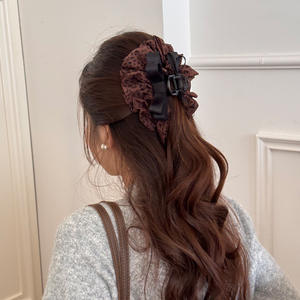 Pince à cheveux vintage à imprimé léopard avec nœud, cadeau de mode pour femme, idéale pour l'automne et l'hiver, pince requin antidérapante - Product Image 2