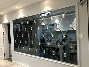 Luxury <strong>Star</strong> Pattern Beveled Glass Wall <strong>Mirror</strong> Decorative Tile <strong>Mirror</strong> for Living Room Background Wall - Product Image 4