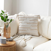Ourwarm — coussin de canapé brodé style marocain, style scandinave et nordique, housse d'oreiller brodée avec franges décoratives