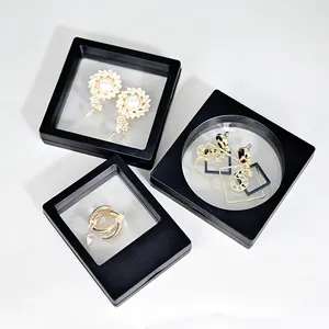 Kotak perhiasan transparan film pe suspensi 3d bening casing tampilan bingkai mengambang dengan kotak kemasan hadiah