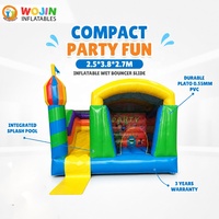 Structure gonflable aquatique avec toboggan, combo eau et air, bâche PVC 0,55 mm, livraison rapide, parc d'attractions