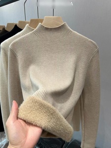 Pull d'hiver épais, nouveau pull intérieur pour femmes avec doublure chaude - Product Image 4