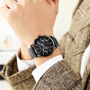 Nuovi Orologi da Uomo alla Moda CRRJU 2212 <span class=keywords><strong>L</strong></span>, Orologi da Polso Analogici al Quarzo, Impermeabili 30M, Cronografo Sportivo con Data, Cinturino in Pelle - Product Image 5