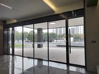 Puerta Corredera Panorámica de Vidrio con Motor Inteligente, de Aluminio, con Certificación CE, Eficiente Energéticamente, para Entrada Exterior, Estilo Moderno