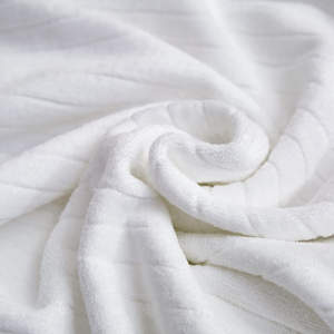 Peignoir de spa d'hôtel blanc, broderie personnalisée du logo, peignoirs en coton éponge velours rayé unisexe/peignoirs côtelés pour hommes et femmes - Product Image 5