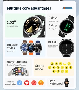 2024 Reloj inteligente clásico 4 para hombres y mujeres, juego de pantalla redonda, Modo deportivo, reloj inteligente con llamada BT para teléfono - Product Image 3