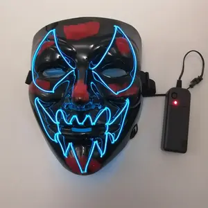 Scary Halloween Colplay Light Up Purge Mask Halloween Masquerade Party LED Face Masks for Kids Men Women Mask Glowing in Dark