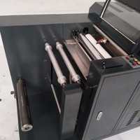 Máquina de recubrimiento UV rollo a rollo doble de 100 350 mm para etiquetas adhesivas, barnizado UV, troquelado y corte longitudinal