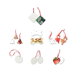 Ornements <span class=keywords><strong>de</strong></span> Noël en bois pour <span class=keywords><strong>photo</strong></span> <span class=keywords><strong>de</strong></span> famille personnalisés Ornement commémoratif blanc <span class=keywords><strong>de</strong></span> sublimation classique brillant pour impression par presse à chaud - Product Image 1